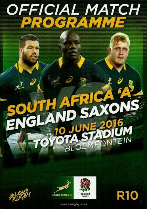 South Africa A v England Saxons 2016 1st Match Programme