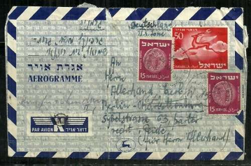 Israel Aerogramme to Berlin, Germany