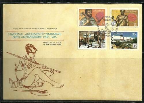 Zimbabwe - 1985 National Archives of Zimbabwe 50th Anniversary FDC