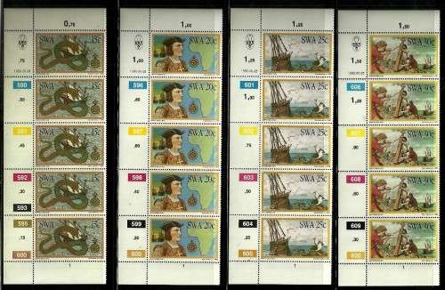 SWA - 1982 Discovery of SWA Full Set of Control Blocks of 4 MNH