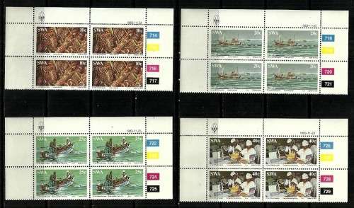 SWA - 1983 Lobster Industry Full Set of Control Blocks of 4 MNH