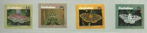 Zimbabwe - 1986 Moths of Zimbabwe Full Set MNH