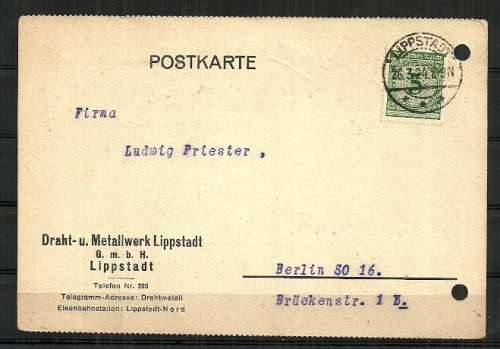 1924 Deutsche Reich Posted Postcard