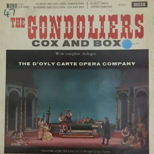 THE GONDOLIERS Act 1, Part 1 - COX AND BOX LP Vinyl Record