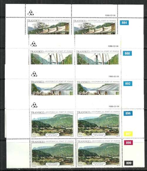 Transkei - 1986 Port St. Johns Full Set of Control Blocks of 4 MNH