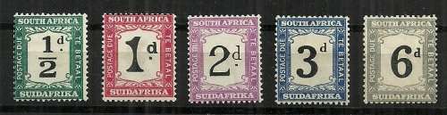 Union of South Africa - 1927/28 Postage Due New Design Set of 5 MH
