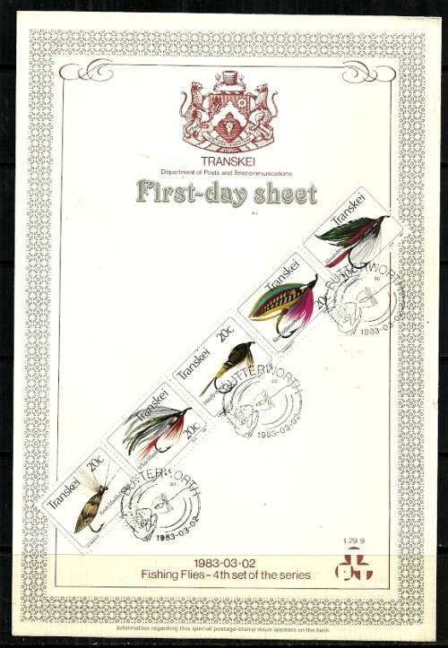 Transkei - 1983 Fishing Flies - 4th set of the series First Day Sheet