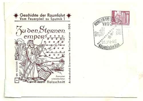 East Germany - 1983 History of Space Travel from Rocket to Sputnik Cover # 8
