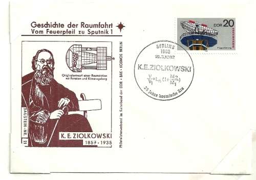 East Germany - 1983 History of Space Travel from Rocket to Sputnik Cover # 21