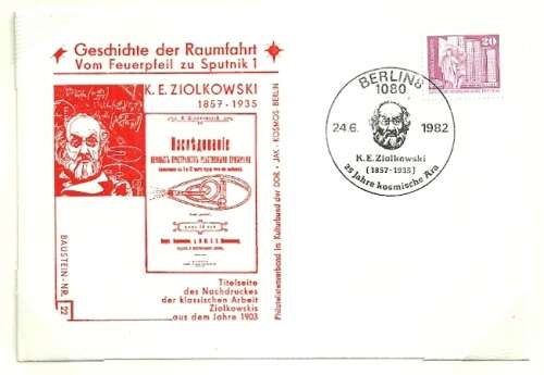 East Germany - 1983 History of Space Travel from Rocket to Sputnik Cover # 22