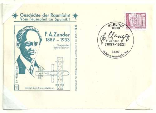 East Germany - 1983 History of Space Travel from Rocket to Sputnik Cover # 25