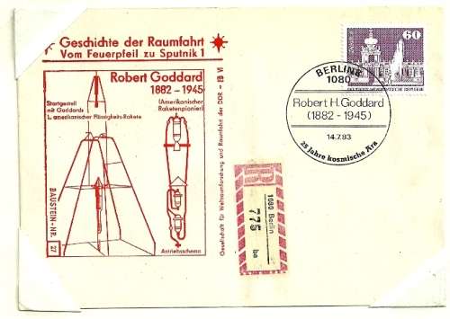 East Germany - 1983 History of Space Travel from Rocket to Sputnik Cover # 27