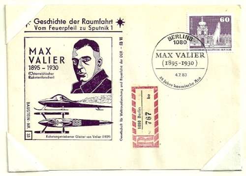 East Germany - 1983 History of Space Travel from Rocket to Sputnik Cover # 33
