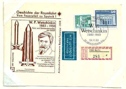 East Germany - 1983 History of Space Travel from Rocket to Sputnik Cover # 35