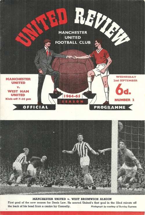 Manchester United v West Ham United 1964/65 Div. 1 Match Programme