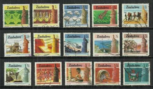 Zimbabwe - 1985 Infrastructure 2nd Definitive Part Set of 15 FU