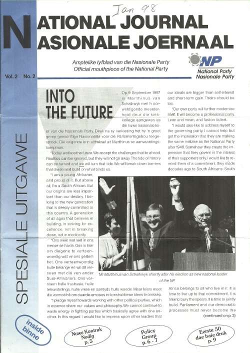 South African National Party -  Jan 1998 Newsletter