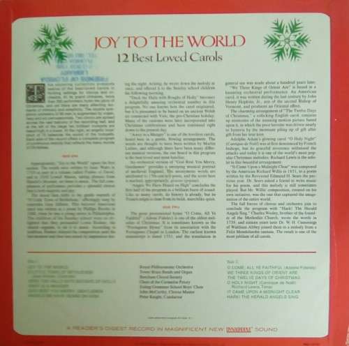 Joy to the World - 12 Best Loved Carols LP Vinyl Record
