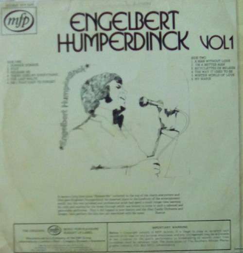 Tribute to Engelbert Humperdinck LP Vinyl Record