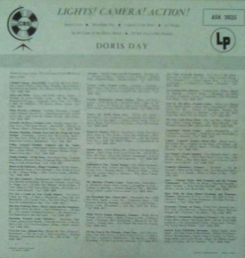 Doris Day - Lights! Camera! Action! - South Africa Edition 10` Vinyl Record