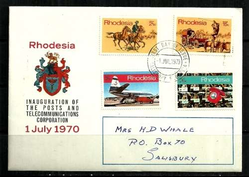 Rhodesia - 1970 Inauguration of Post & Telecommunications Corp FDC Addressed