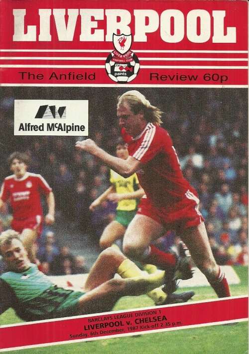 Liverpool v Chelsea 1987/88 English League Divison 1 Match Programme