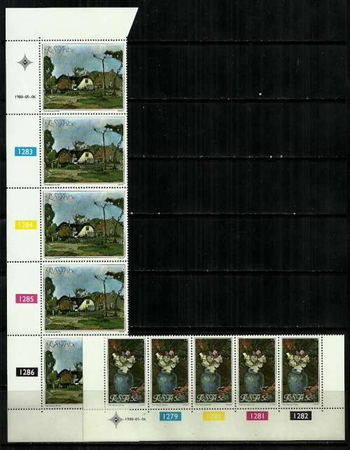 South Africa - 1980 Tribute to Pieter Wenning Full Set of 2 Control Strips MNH