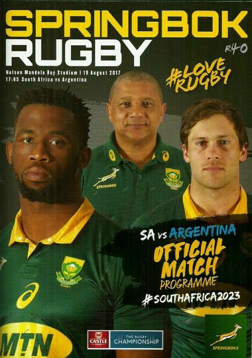 South Africa v Argentina 2017 Rugby Championship Match Programme