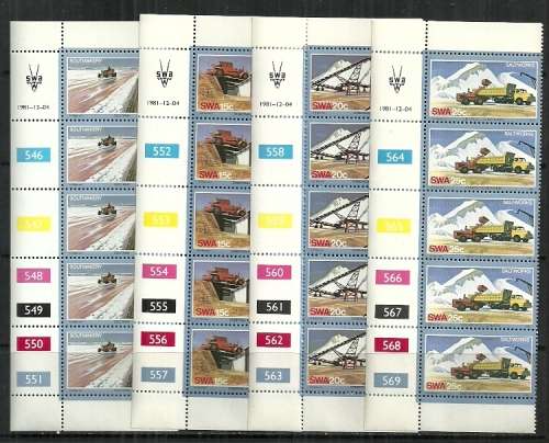 SWA - 1981 Salt Industry Full Set of 4 Control Strips MNH