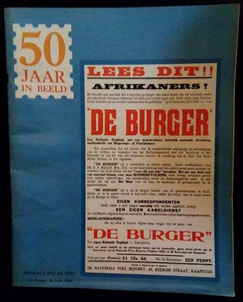 50 JAAR IN BEELD - Die Burger 26 Julie 1965 Spesiale Bylae Tot