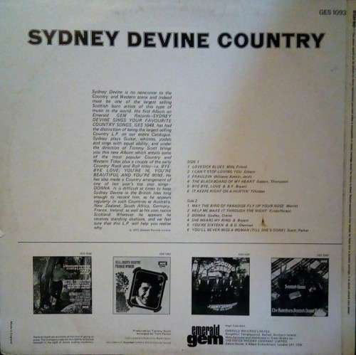 Sydney Devine - Country LP Vinyl Record