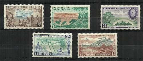 Southern Rhodesia - 1953 Centenary of Cecil Rhodes Set of 5 MH