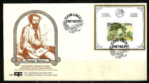 SWA - 1987 Paintings by Thomas Baines M/Sheet FDC