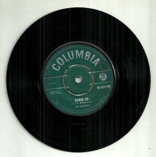 The Shadows - Dance On 7` Single Vinyl Record