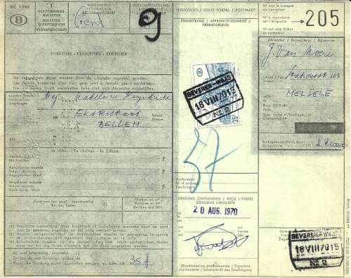 Belgium - 1970 Railway Bill with Stamp