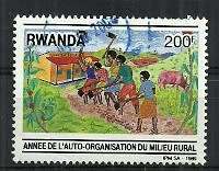 Rwanda - 1989 Rural Self Help Year - Clearing Roadway 200F Stamp Used