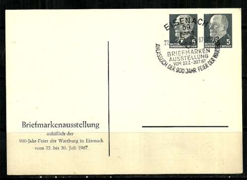 East Germany - 1967 Philatelic Exhibition in Eisenach Maxi Card with Special Cachet