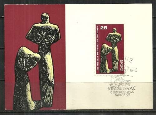 East Germany - 1967 Monument for War Victims in Kragujevac Maxi Card with Special Cancellation