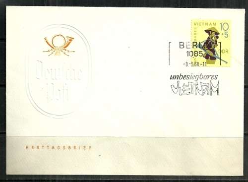 East Germany - 1968 Invisible Vietnam FDC