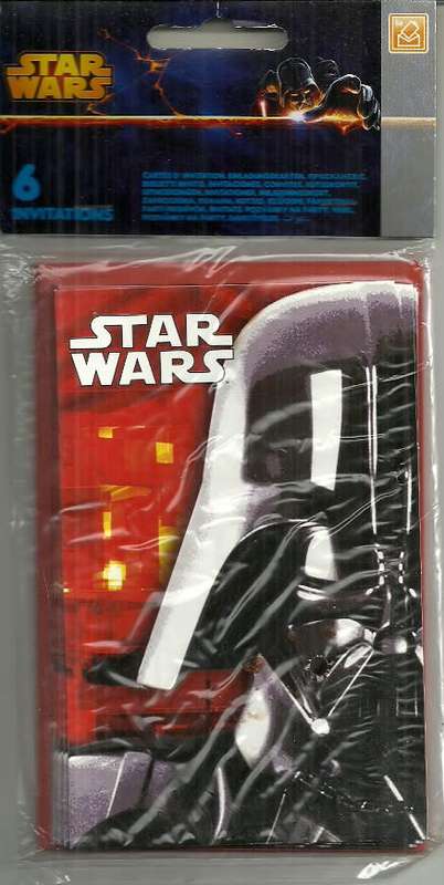 STAR WARS - Darth Vader 6 x Party Invitations Envelopes Pack
