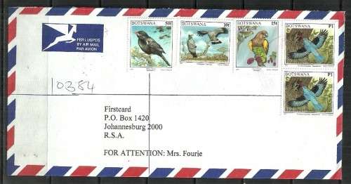 Botswana - 2000 Registered Letter Posted to South Africa