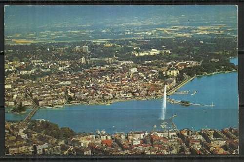 Switzerland - Geneve - Vue Aerienne sur La Rade Postcard