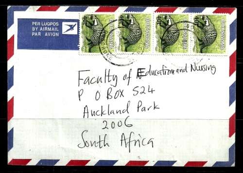 Botswana - 2000 Registered Letter Posted to South Africa