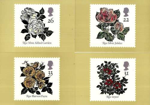 Great Britain - 1991 9th World Conference of Roses Full Set of 5 PHQ Stamp Cards