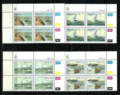 SWA - 1987 Shipwrecks Full Set of Control Blocks of 4 MNH