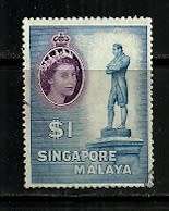 Singapore Malaya - 1955 Difinitive $1 Stamp Fine Used