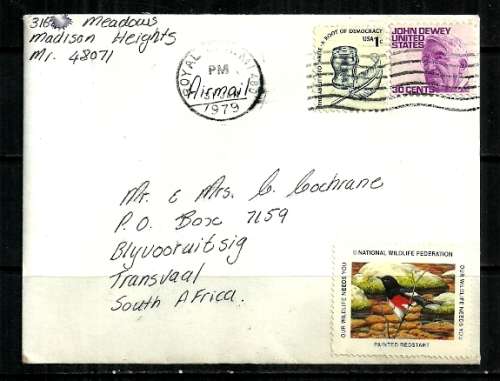 USA - 1979 Letter Addressed to Blyvooruitsig, Johannesburg, South Africa