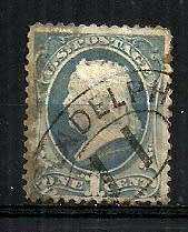 USA - 1870 1c Stamp Scott # 134 Fine Used