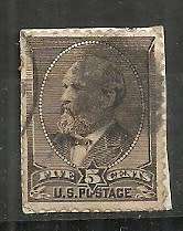 USA - 1881 5c Stamp Scott # 205 Fine Used on Paper
