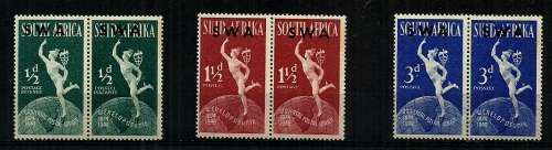 SWA - 1949 75th Anniversary of UPU Overprinted Full Set of 3 Pairs MH